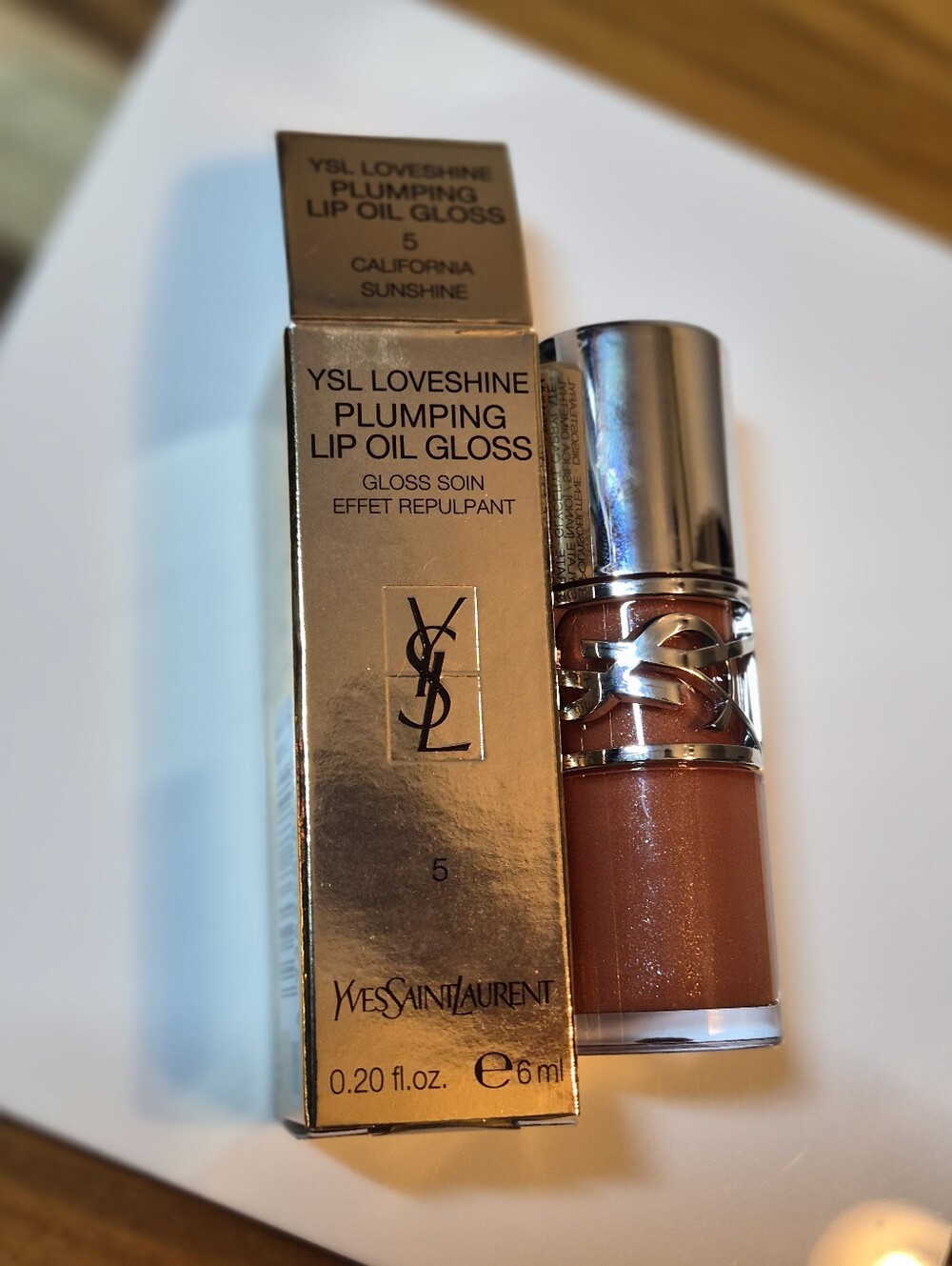 Yves Saint Laurent Love Shine Plumping Lip Gloss: California Sunshine .20oz, NIB - Picture 9 of 10